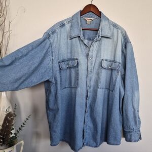 Classic Denim Button Down Shirt for Men